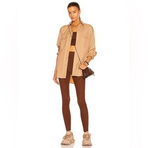 Girlfriend Collective Rib High Rise Compressive Leggings Cocoa Brown